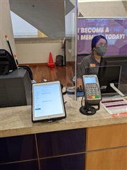 Tablet at membership desk