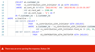 error parsing