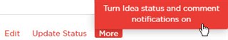 Notification options screenshot
